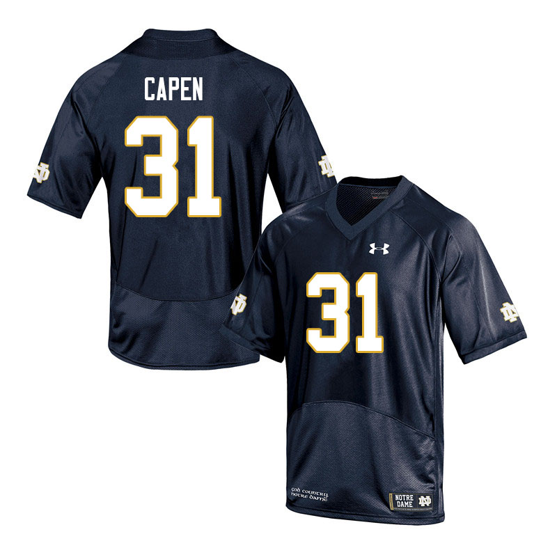 Men #31 Cole Capen Notre Dame Fighting Irish College Football Jerseys Sale-Navy